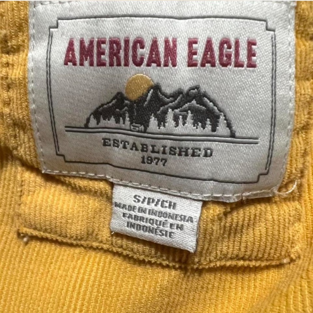 American Eagle Outfitters Yellow Hooded Shirt - Picture 2 of 5